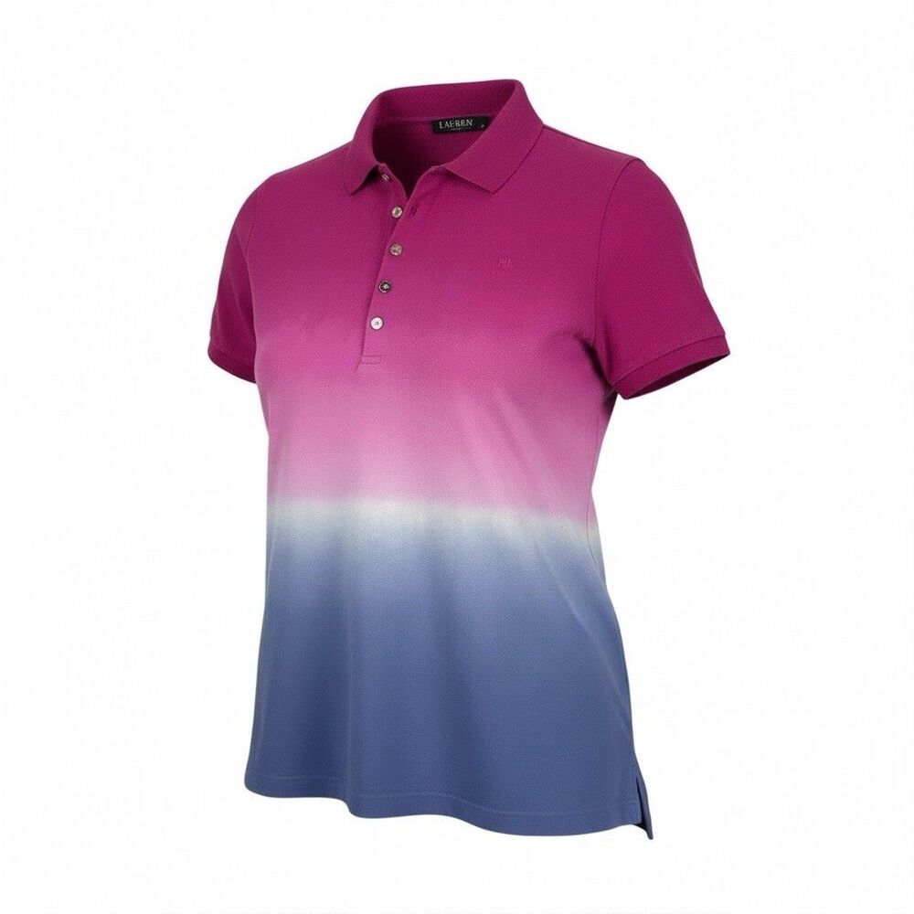 Lauren Ralph Lauren women's Dip-Dyed Piqué Polo Shirt - 2XL - Pink